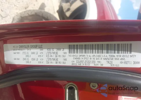 2015 Ram 2500 Laramie z USA, uszkodzony, nr VIN 3C6UR5FL5FG521359